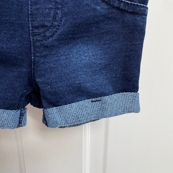 NWOT Jumping Beans 12M Girls Blue Denim Soft Shorts Elastic Waist Cuffed - Picture 2 of 4